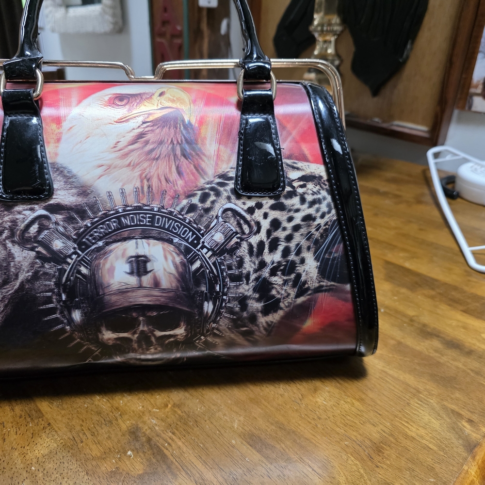 Black and Red Graphic Women Bag